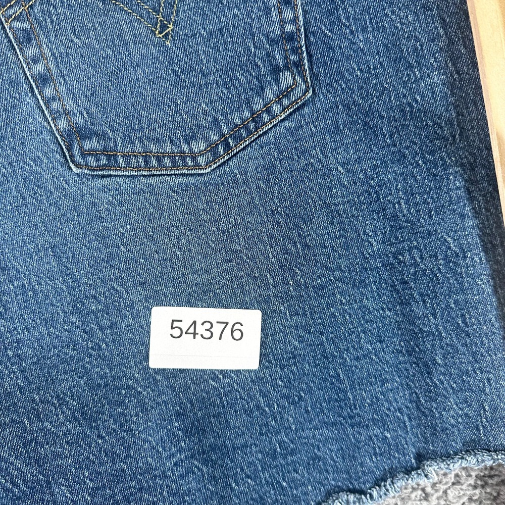 Levi's 501 Short Womens 18 Blue Denim Cut-Off Button-Fly Frayed-Hem Stretch - Picture 11 of 11